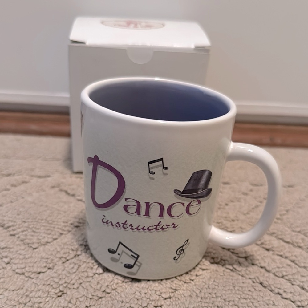 Dance Instructor Mug with Musical Notes (NWT)
